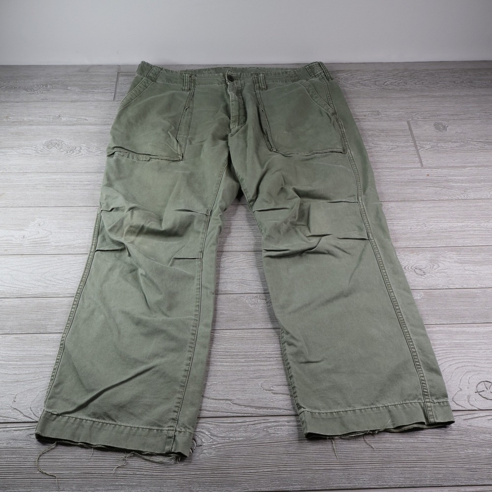 GAP Fatigue Pant Men's 36x30 Olive Green Cotton Twill Straight Y2K